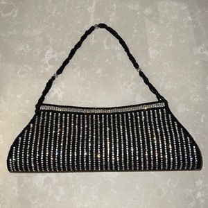 Beaded with crystal jewels evening clutch. New. Never used.